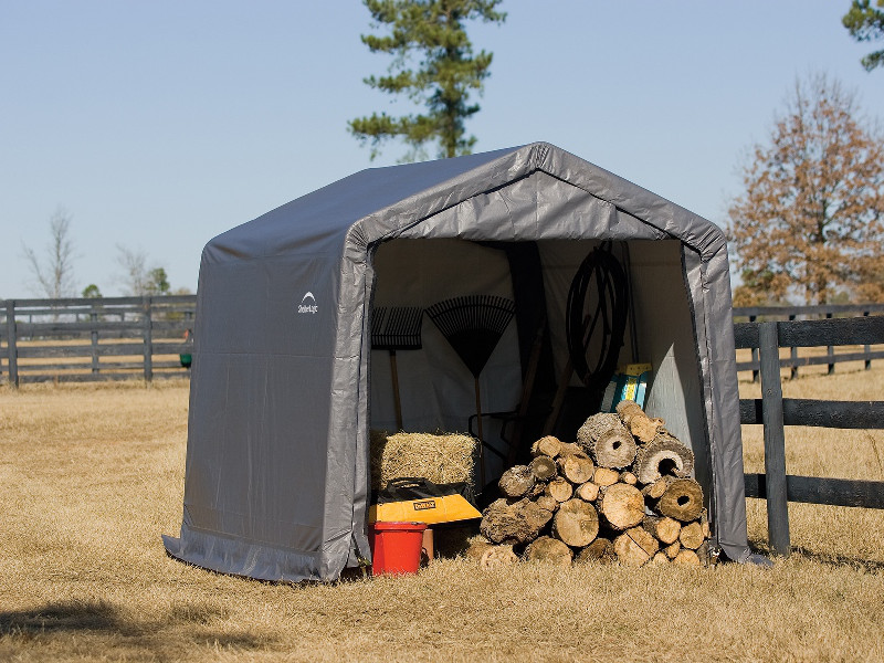 SHELTERLOGIC Gerätehaus Folienhaus in-a-BOX 9m² 300x300cm GRAU