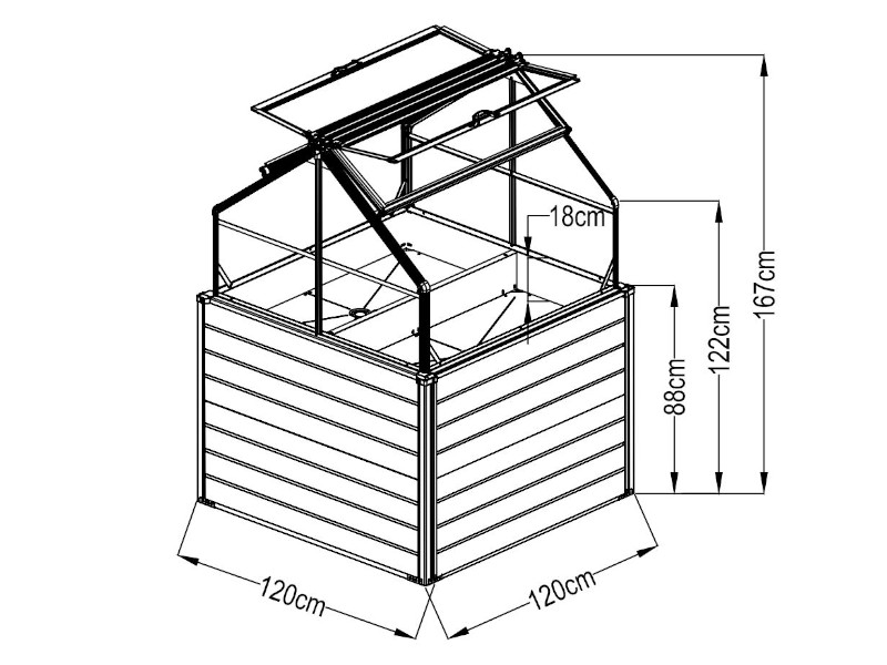 WESTMANN Hochbeet Store and Grow 120x120x169