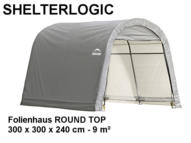 SHELTERLOGIC Gerätehaus Folienhaus in-a-BOX 9m² ROUND TOP