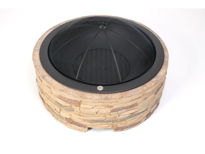 WESTMANN Feuerstelle mit Abfanggitter Steinoptik