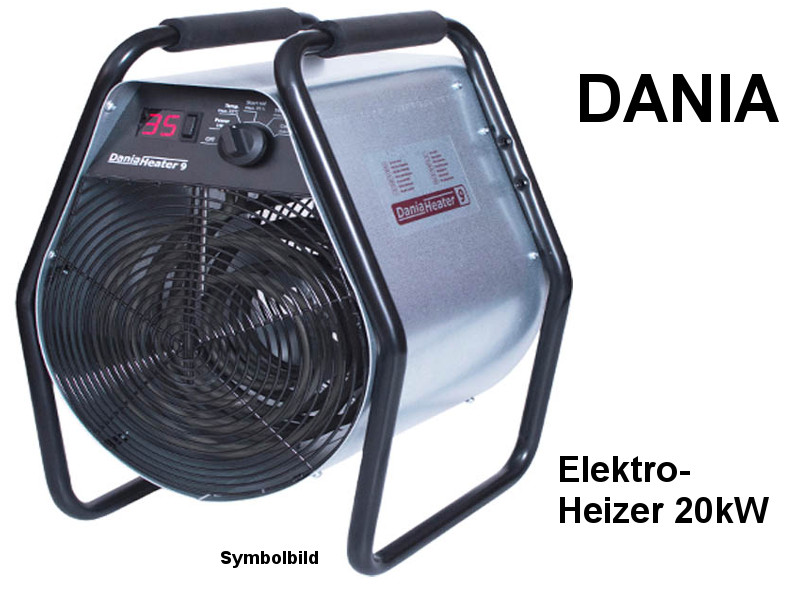 DANIA Elektroheizer 20 kW, 400V mit Timer und Nachlauffunktion