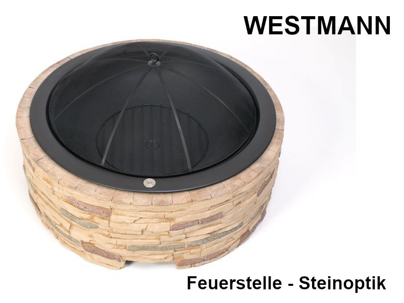 WESTMANN Feuerstelle mit Abfanggitter Steinoptik
