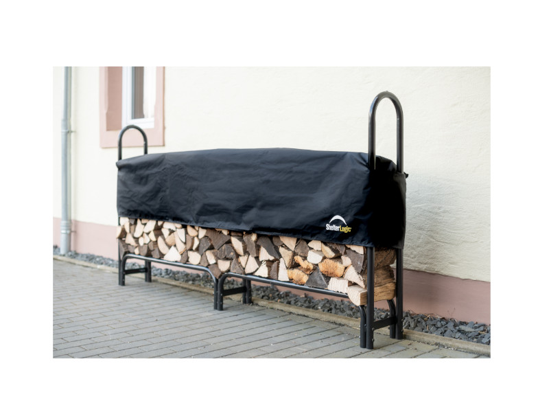 SHELTERLOGIC Kaminholzregal mit Abdeckung 25x244x118 cm