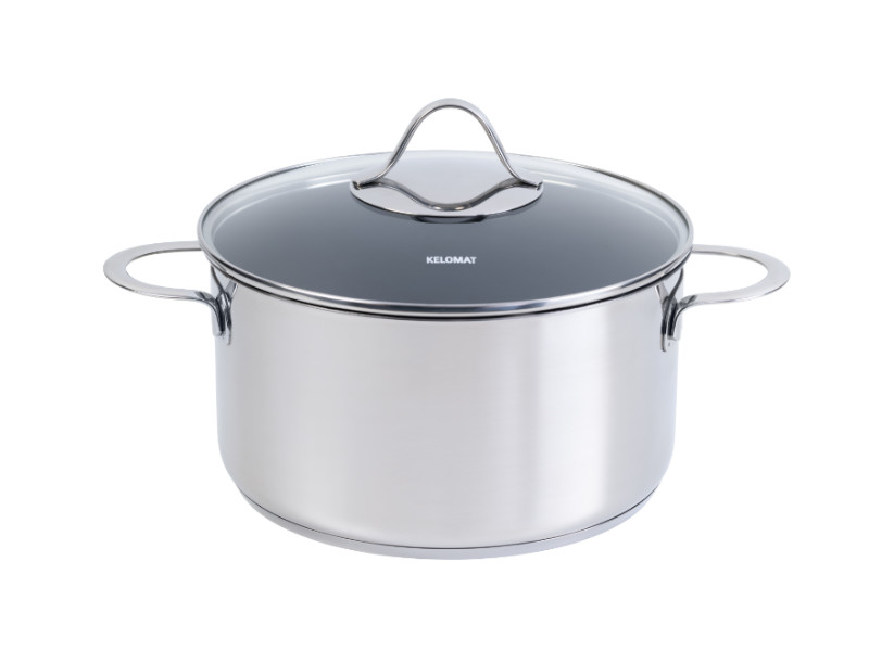 KELOMAT Fleischtopf mit Glasdeckel 24cm PERFEKT 5.7L