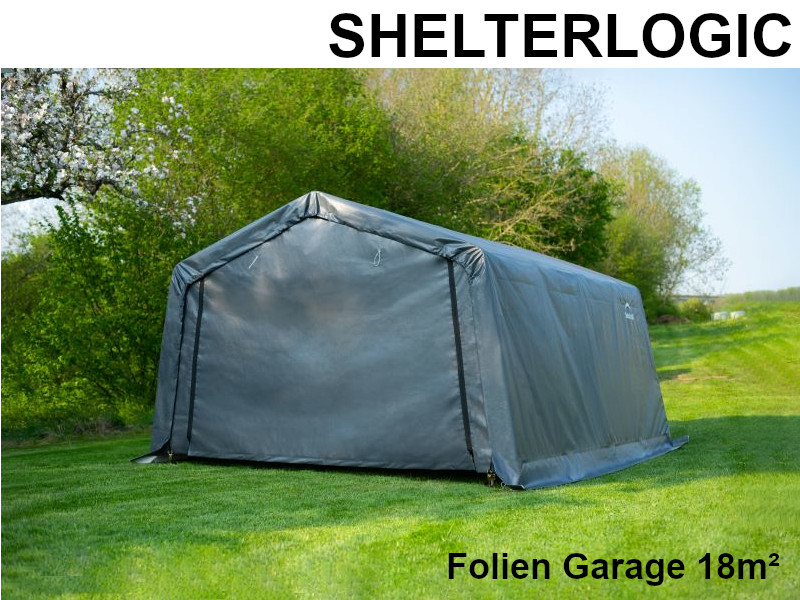 SHELTERLOGIC Folien Garage in-a-BOX 18,13m² 490x370cm GRAU