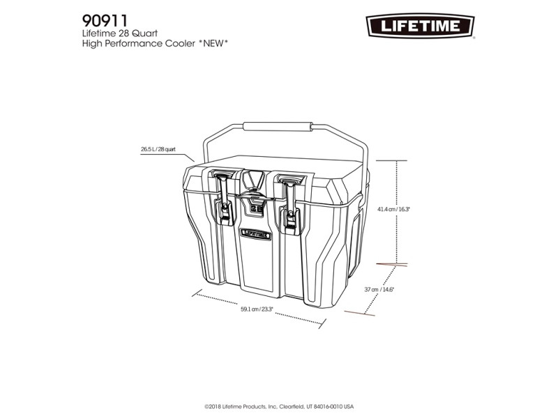 LIFETIME Kühlbox 26,5 Liter Volumen grau