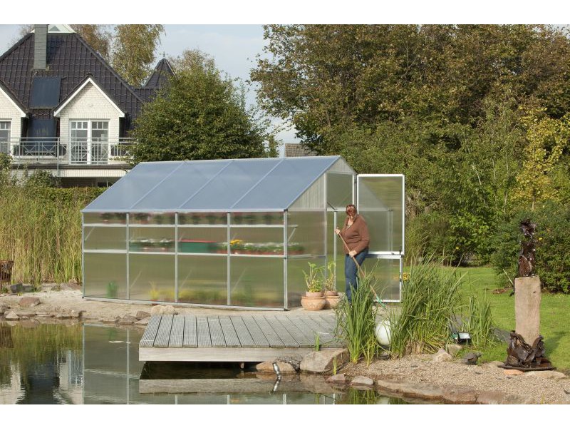 KGT Gewächshaus ORCHIDEE IV Alu GRAU - 297 x 429 cm - 10mm Vergl.
