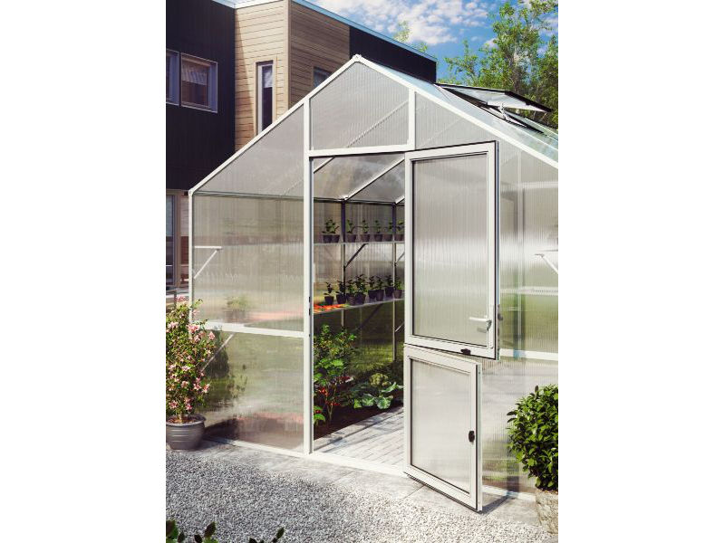 KGT Gewächshaus LILIE III Alu GRÜN - 297 x 233 cm - 10mm Vergl.