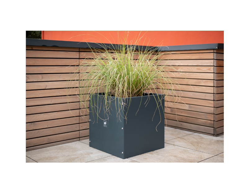 HERSTERA Pflanzgefäß Metall 50x50x50 anthrazit